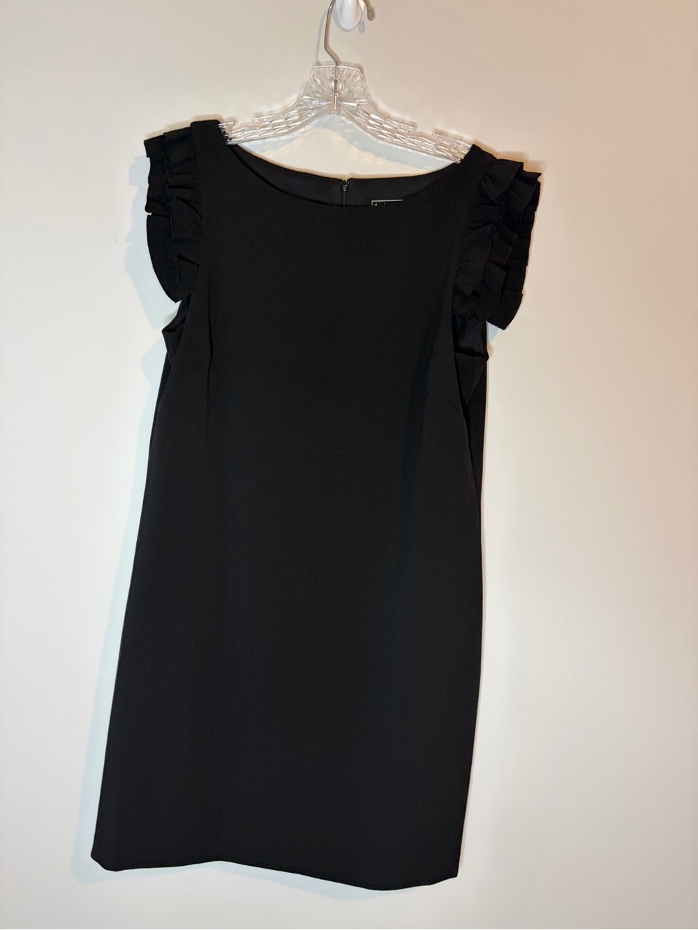 Jessica Howard Black Ruffle Sleeve Shift Dress Classic Chic Size 14